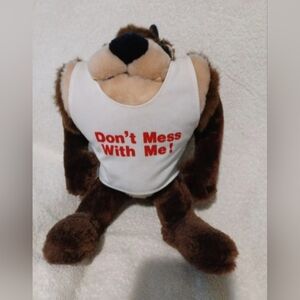 Vintage Looney tunes taz Don't Mess With Me plush